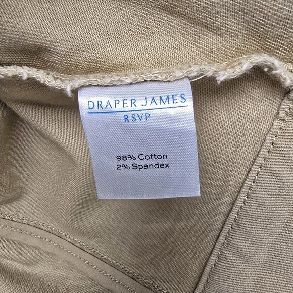 Draper James RSVP Stretch Denim Jacket Size S Khaki Tan Button Front Preppy - Picture 7 of 8
